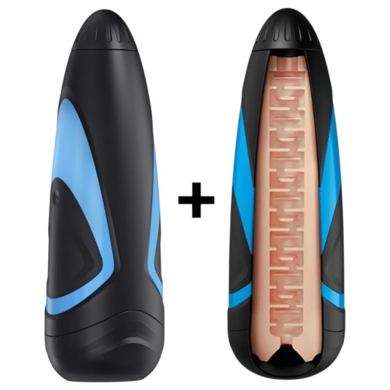 Satisfyer Men One masturbátor a Lusty Tongues vložka (modro-černá)