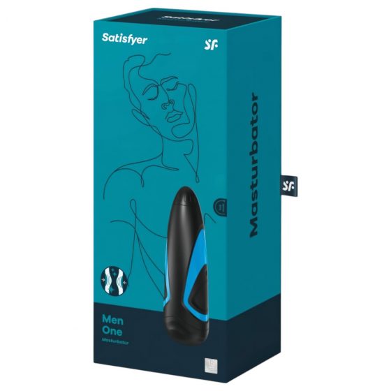 Satisfyer Men One masturbátor a Lusty Tongues vložka (modro-černá)