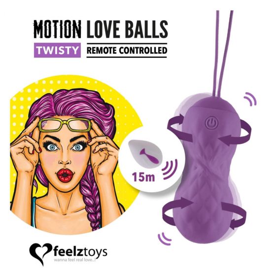 Feelztoys Twisty - nabíjecí, vodotěsné, rotační vibrační vajíčko (fialové)