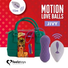   FEELZTOYS Jivy - nabíjecí vibrační vajíčko s posuvem na dálkové ovládání (fialové)