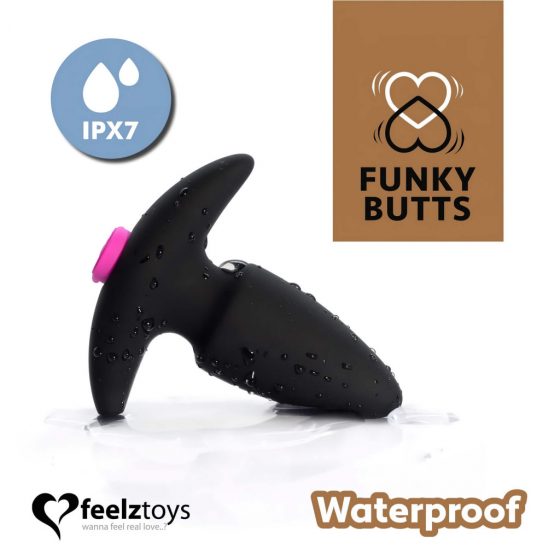 Feelztoys Funkybutts - sada nabíjecích vodotěsných análních vibrátorů na dálkové ovládání - 2 dílná (černá!