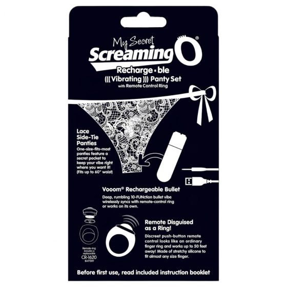 MySecret Screaming Panty - vibrační tanga na dálkové ovládání - černé (S-L)