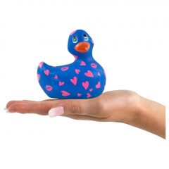   My Duckie Romance 2.0 - vodotěsný vibrátor na klitoris - kačenka se srdíčky (modro-růžová)