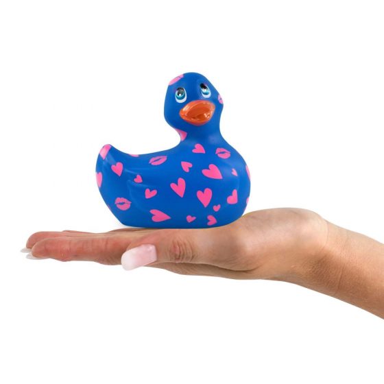 My Duckie Romance 2.0 - vodotěsný vibrátor na klitoris - kačenka se srdíčky (modro-růžová)