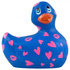   My Duckie Romance 2.0 - vodotěsný vibrátor na klitoris - kačenka se srdíčky (modro-růžová)