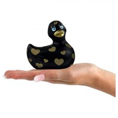   My Duckie Romance 2.0 - vodotěsný vibrátor na klitoris - kačenka se srdíčky (černo-zlatá)