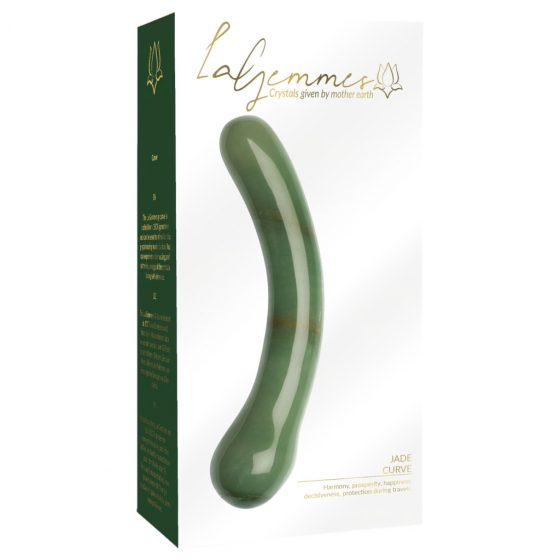 La Gemmes G Curve - jadeitové dildo na bod G (zelené)