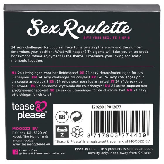 Sex Roulette Love & Married - erotická společenská hra (10 jazyků)