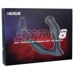   Nexus Simul8 - dobíjecí vibrační kroužek na penis s análním dildem (černý) 