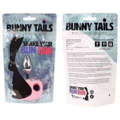   FeelzToys Bunny Tails Butt Plug - kovový anální kolík se zaječím ocáskem (stříbrno-růžový)