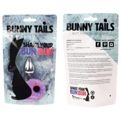   FEELZTOYS Bunny Tails - kovový anální dildo s králičím ocáskem (stříbrno-fialový)