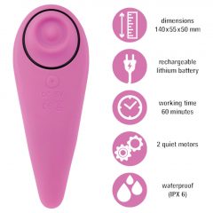   FEELZTOYS Femmegasm - dobíjecí, vodotěsný vaginální a klitorální vibrátor (růžový)