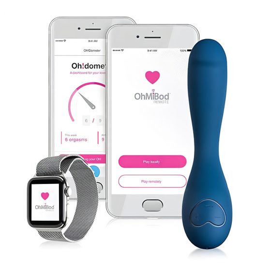 OHMIBOD Bluemotion Nex 2 - chytrý, akumulátorový vibrátor na bod G (modrý)