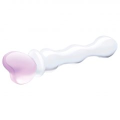 GLAS - skleněné dildo ve tvaru srdce (průsvitné)