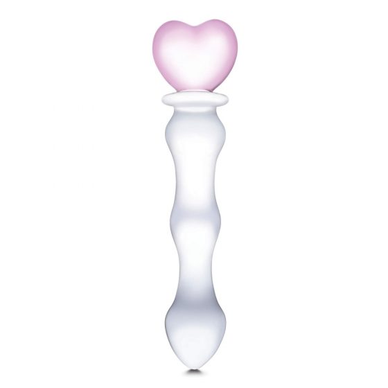 GLAS - skleněné dildo ve tvaru srdce (průsvitné)