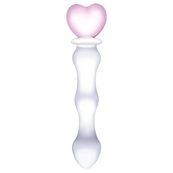 GLAS - skleněné dildo ve tvaru srdce (průsvitné)