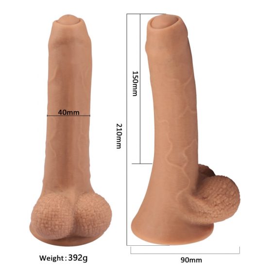 Tracys Dog - předkožkátor dildo s varlaty (21 cm) - tělová barva