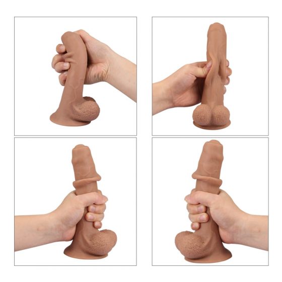 Tracys Dog - předkožkátor dildo s varlaty (21 cm) - tělová barva